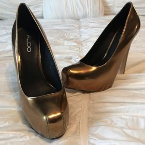 Aldo l Bremseth pump in Bronze patent leather